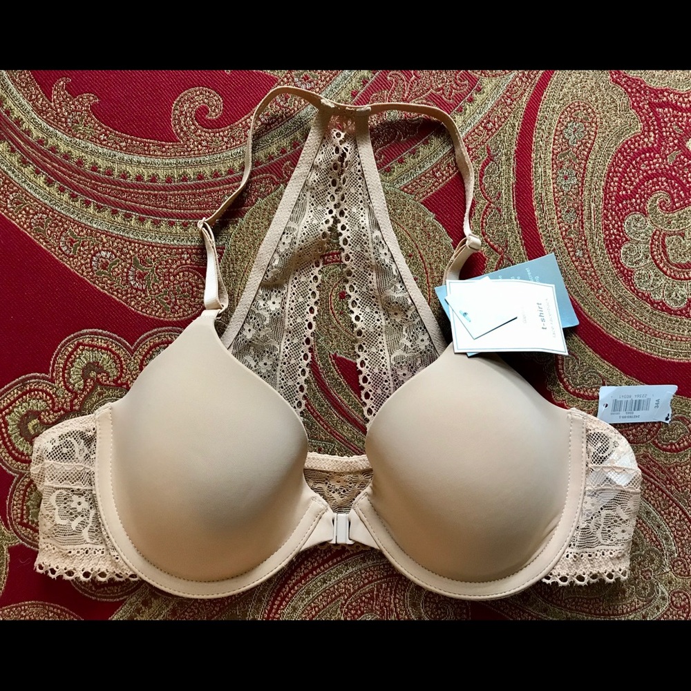 SOLD! Gap T-Shirt BRA~Front Cls LACE Back~34A ~NEW